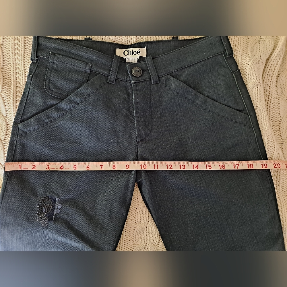 Chloe Waxed Jean. Straight Leg, Low Rise. Check Measurements For Size. - Picture 4 of 13